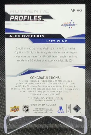 2018-19 SP Authentic Profiles Jerseys #APAO Alexander Ovechkin back